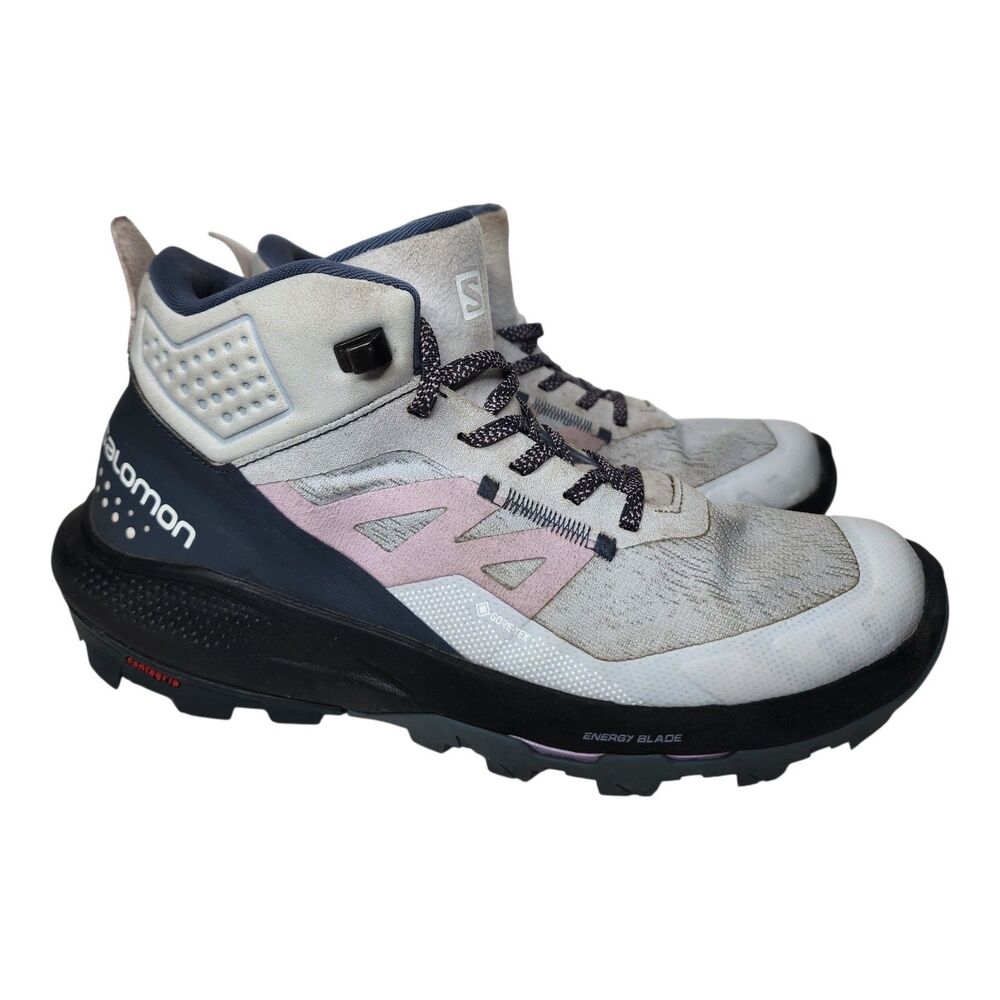Salomon OUTpulse Mid GORE-TEX Shoes Womens 8 Grey Pink GTX Hiking Boots